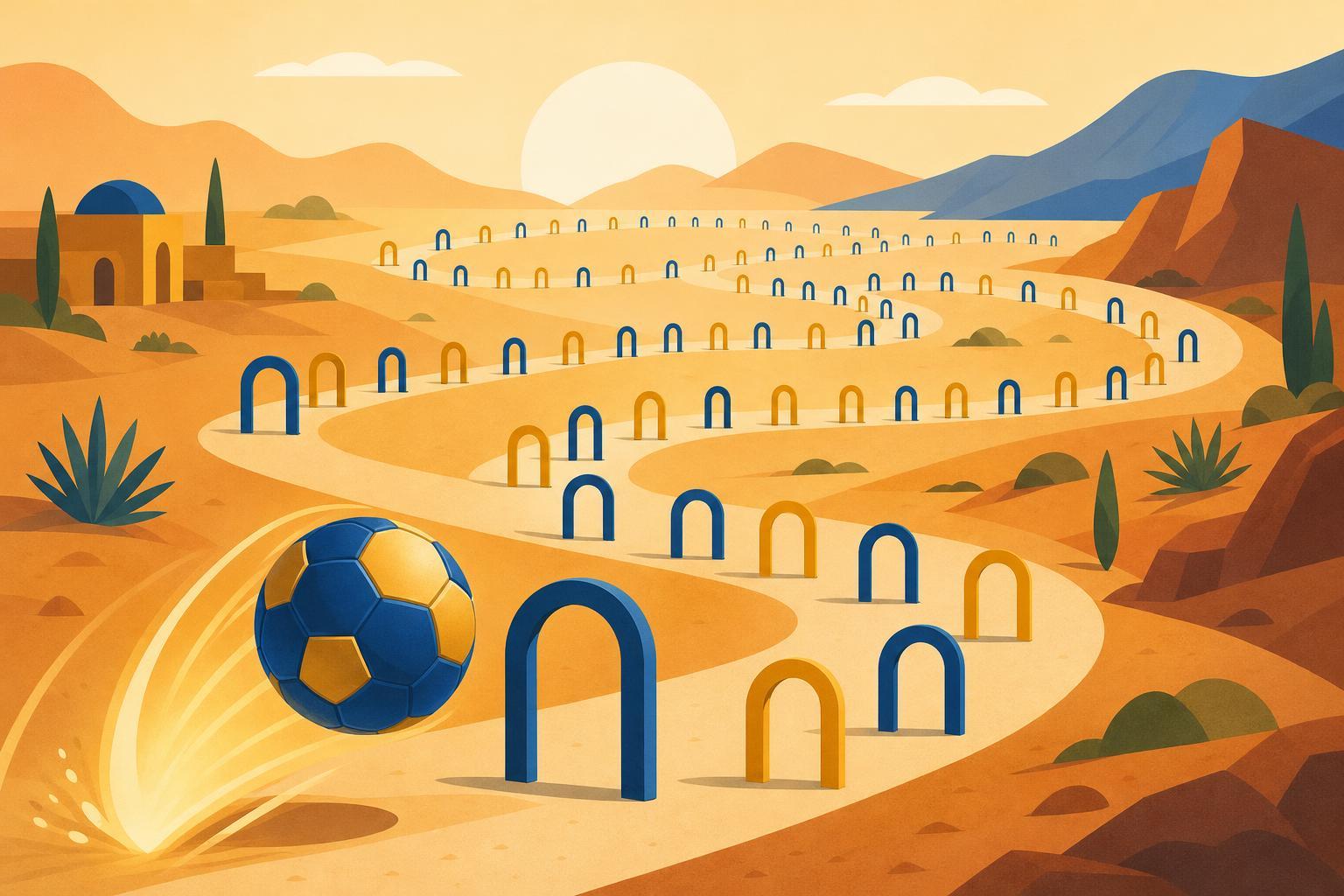 A stylised football illustration showing a long consecutive scoring streak.